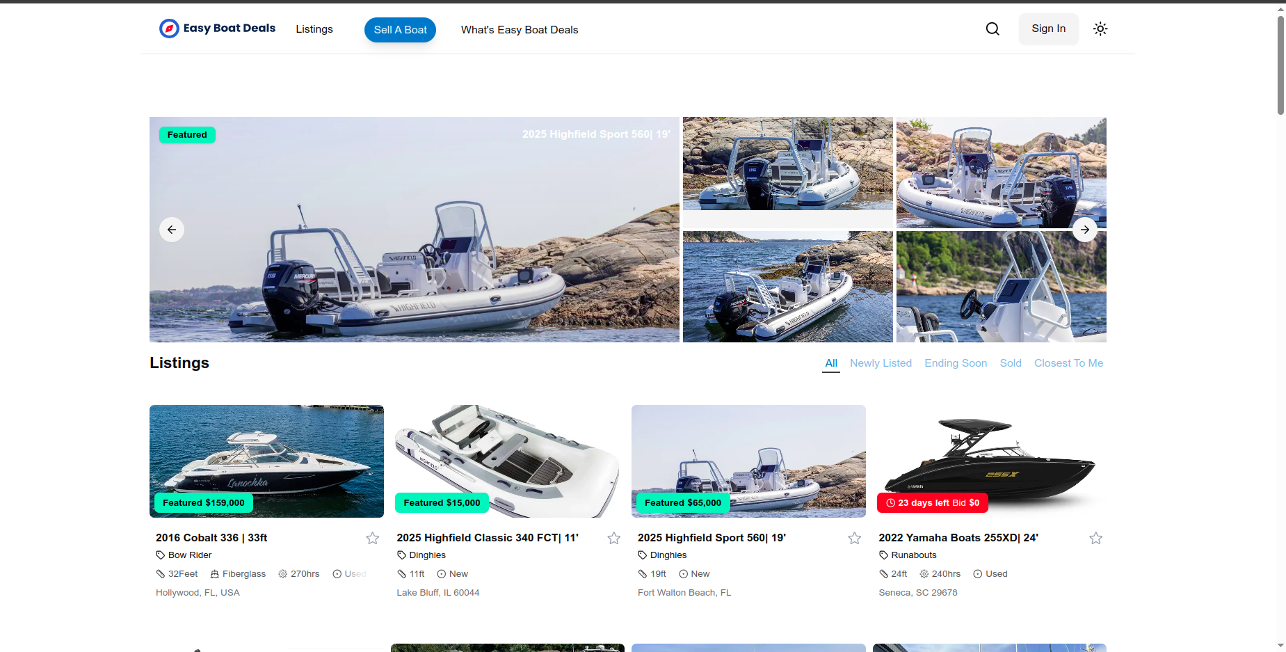 EasyBoatDeals — Marketplace & commerce platform interface